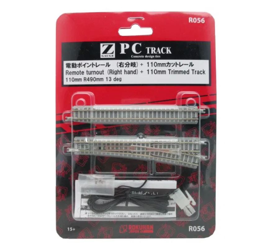 Rokuhan R056 E-Weiche rechts 110 mm R490-13° 1:220 Spur Z NEU