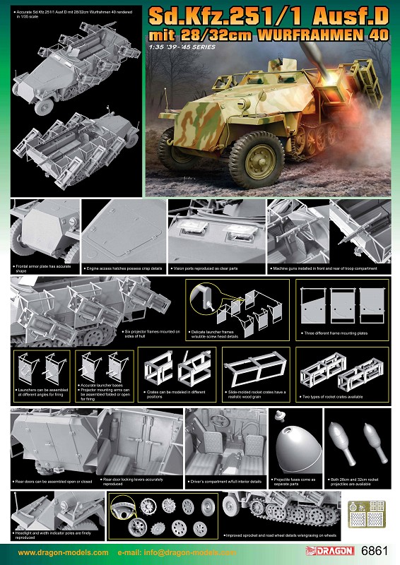 Dragon 6861 Raketenabwehr Sd.Kfz.251/1 - 1:35