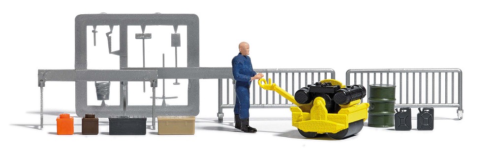 Busch 7805 A-Set:Straßenwalze mit Figur