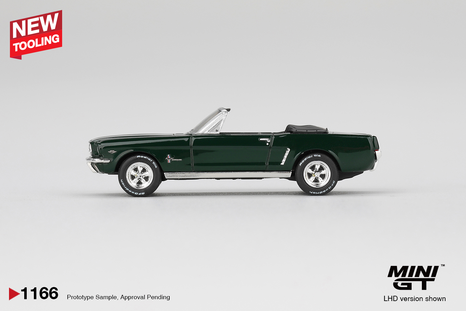 Mini GT 1166 Ford Mustang Convertible Highland Green 1964 1:64