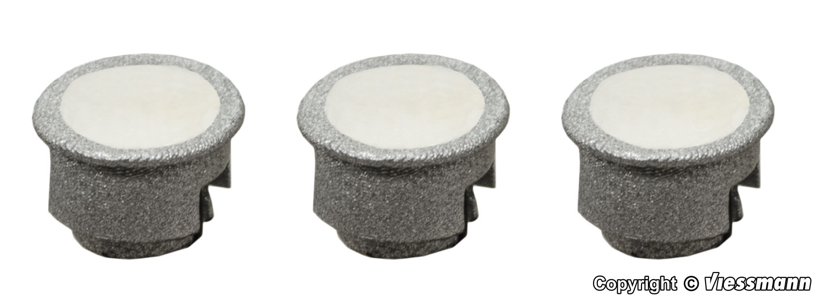 Viessmann 6340 Einbaustrahler modern LED warmweiß 3 Stück Spur H0