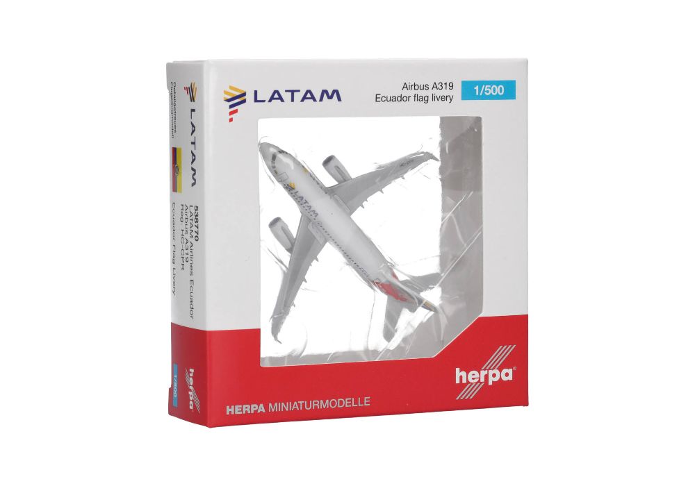 Herpa 538770 LATAM Airlines Ecuador Airbus A319 HC-CPR 1:500 NEU