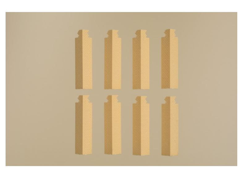 Auhagen 80415 Ecksäulen Obergeschoss gelb