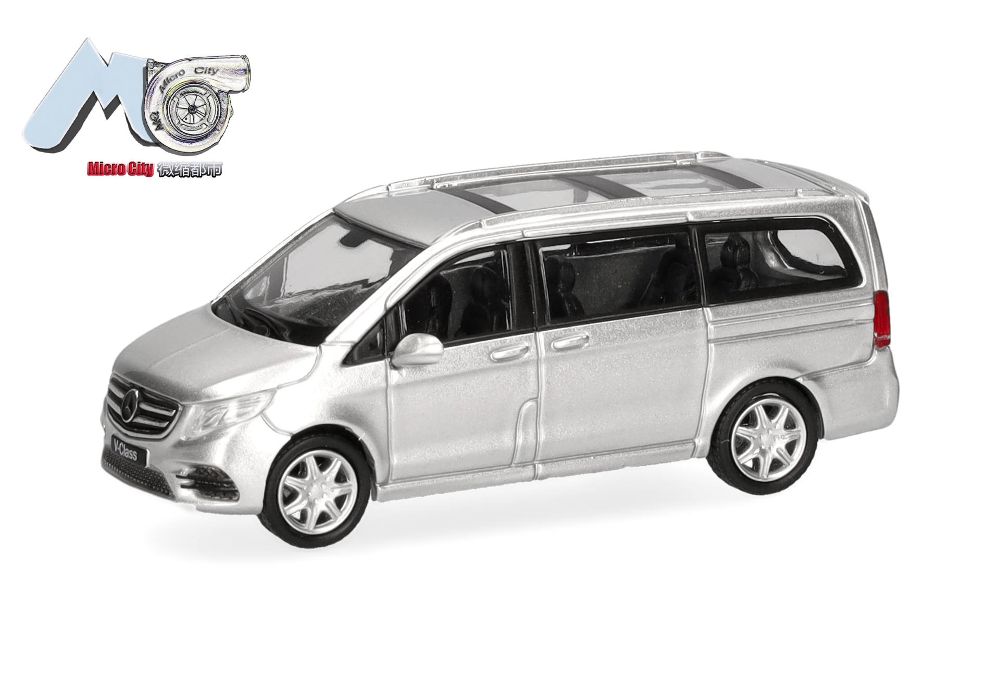 Herpa 87MC000076 MicroCity: Mercedes-Benz V-Klasse, silber 1:87 Spur H0