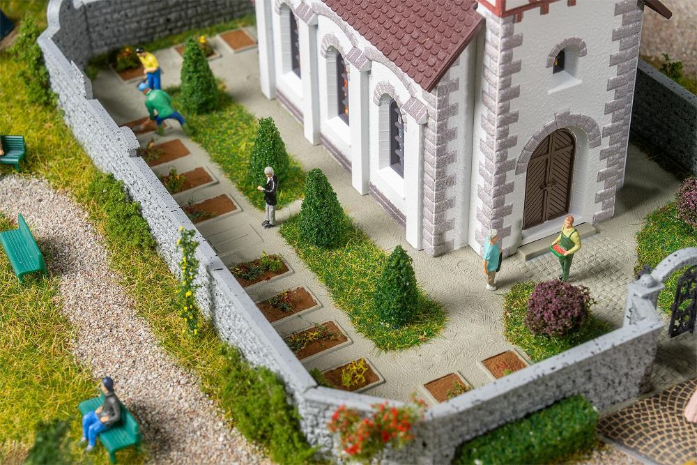 Faller 130679 Dorfkirche mit Kirchhof 1:87 Spur H0 Bausatz NEU OVP