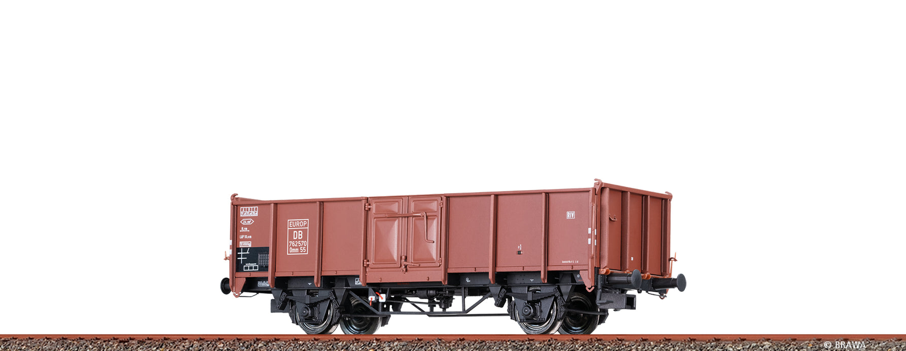 Brawa 50059 Offener Güterwagen Omm55 DB 1:87 Spur H0 DC NEU