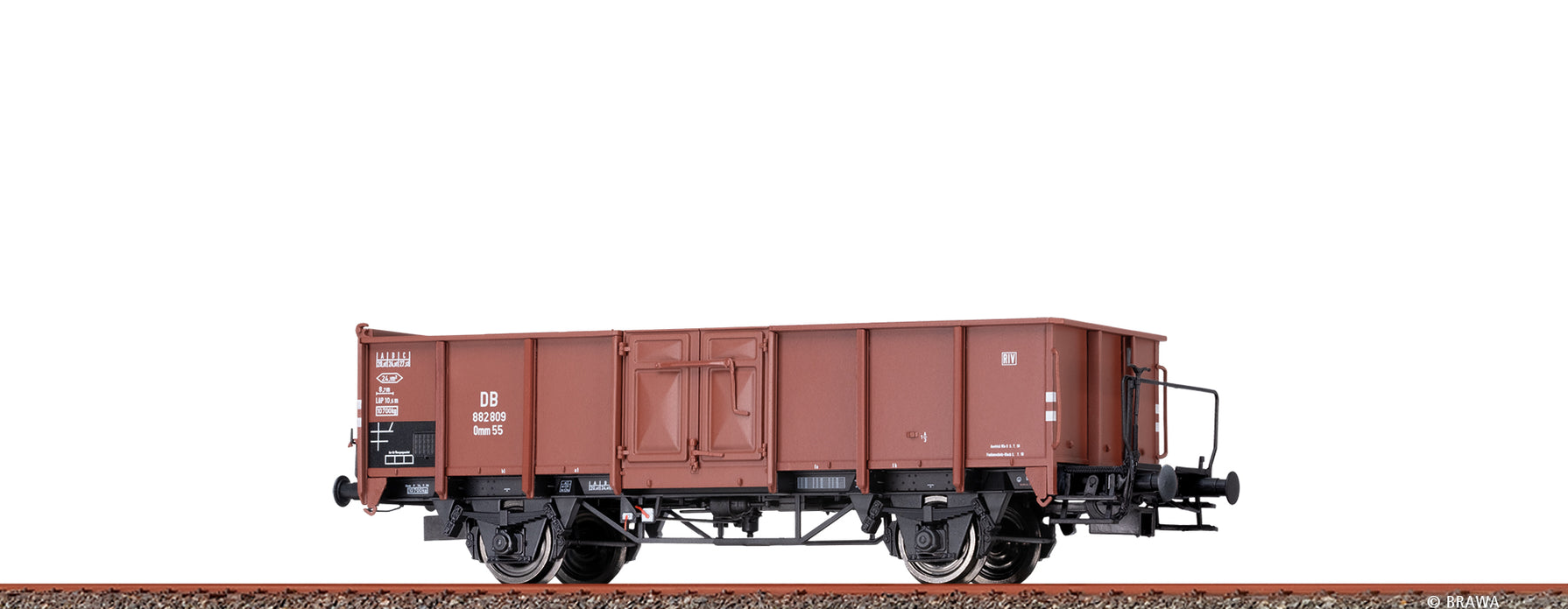 Brawa 50058 Offener Güterwagen Omm55 DB 1:87 Spur H0 DC NEU