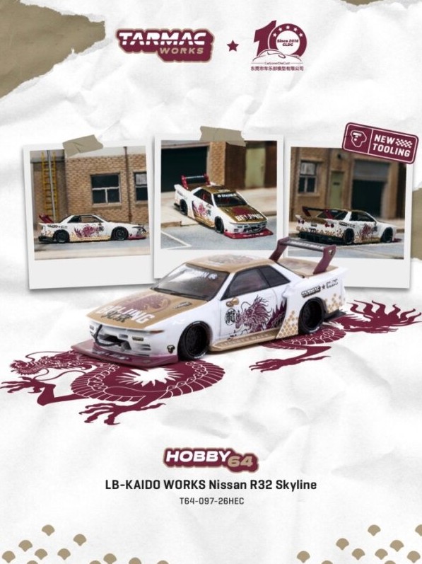 Tarmac Works T64-097-26HEC 1/64 LB-KAIDO WORKS Nissan R32 Skyline CLDC Special