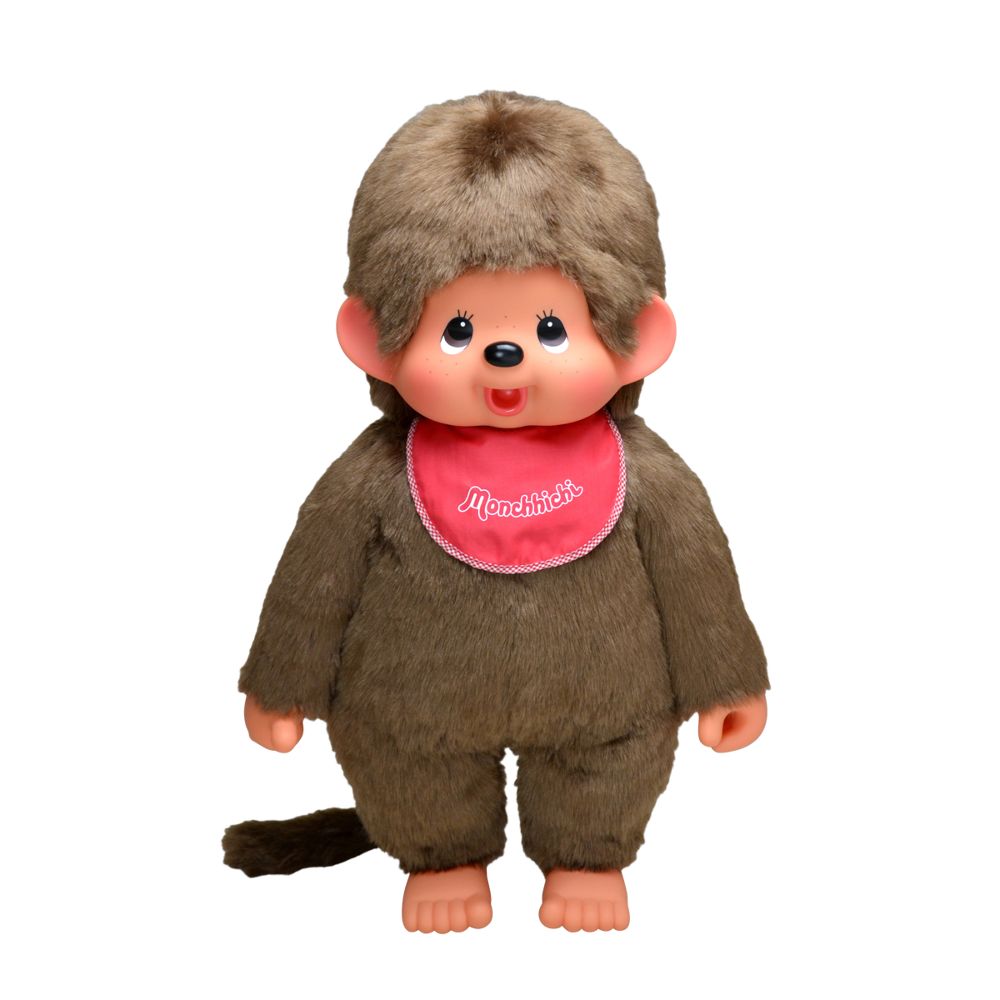 Monchhichi 255600 Plüschfigur Junge mit Latz rot/braun 80 cm Stoff NEU
