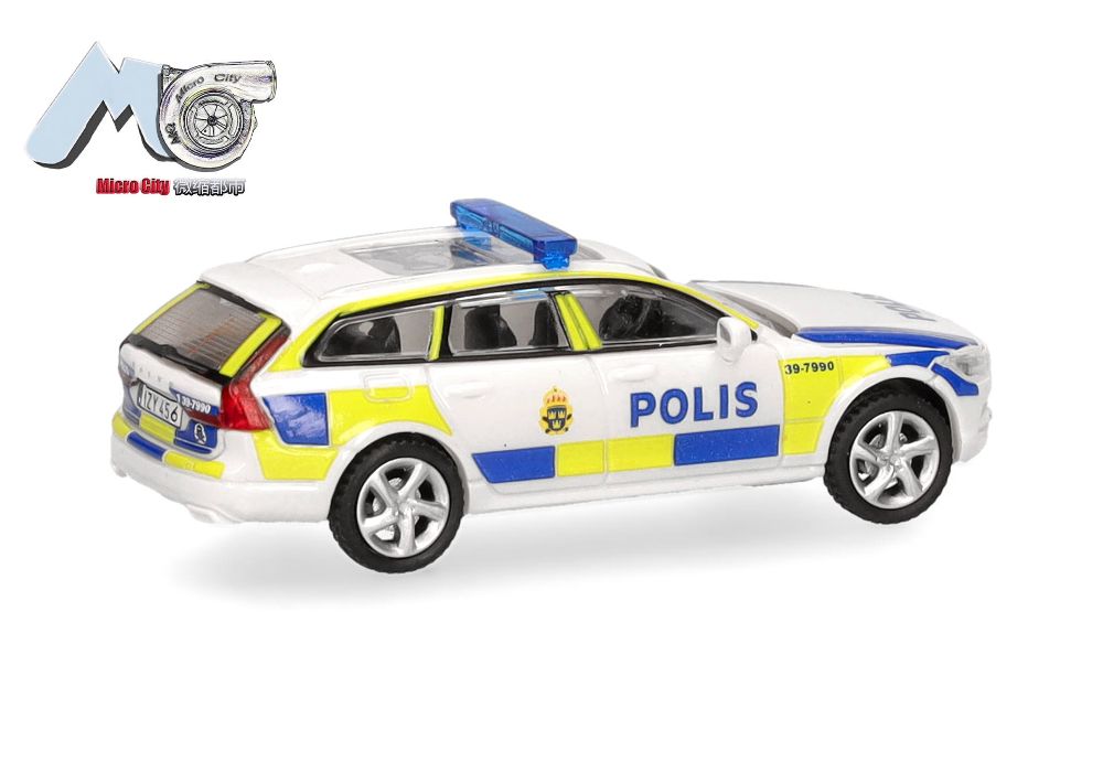 Herpa 87MC000035 MicroCity: Volvo V90 "Polis Schweden" (ab 2017) 1:87