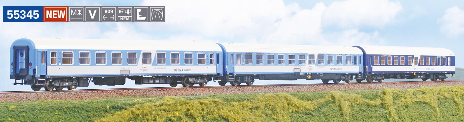 ACME 55345 Optima Express 3-teilig OTP 1:87 Spur H0 DC NEU OVP