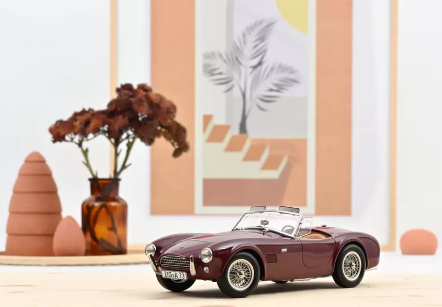 Norev 182758 AC Cobra 289 1963 Dunkel Rot 1:18 Standmodell Neu