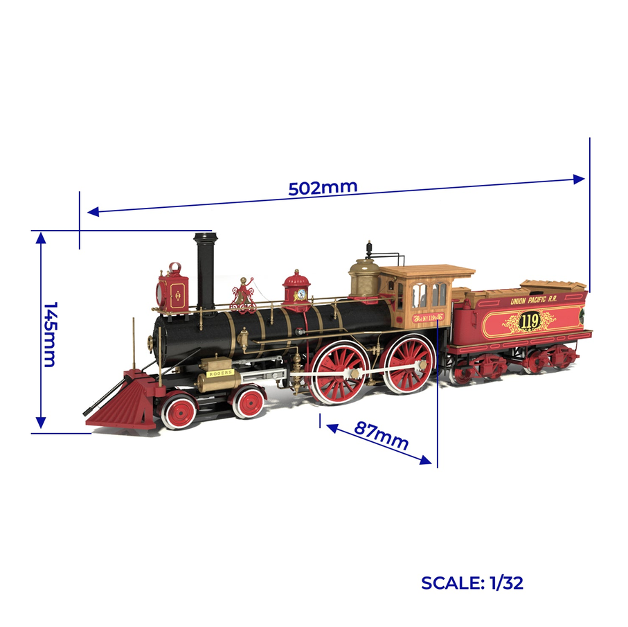 OcCre 54008 Westernlok No. 119 – Rogers 1868 1:32 Holzbausatz