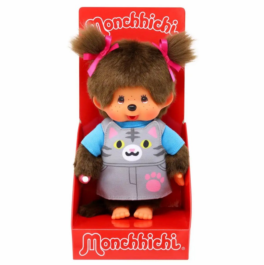 Monchhichi 203895 Plüschfigur Animal Dress Kitten Girl 20 cm Stoff NEU