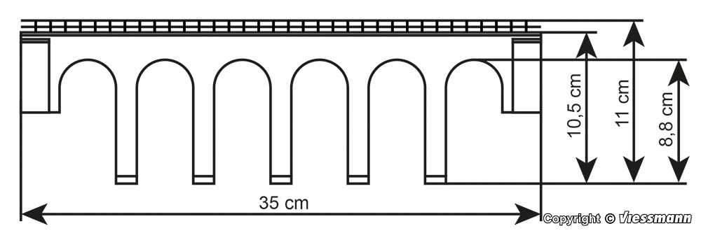 Kibri 37663 Ravenna-Viadukt mit Eisbrecherfundamenten Spur N/Z