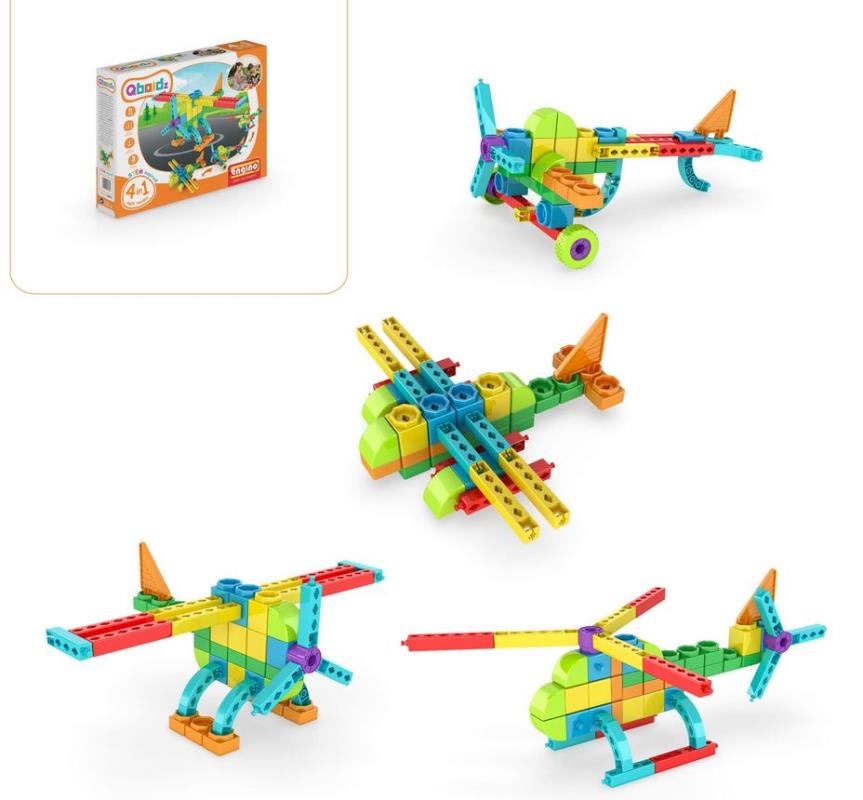 Engino QB04C QBOIDZ 4 in 1 Set Flugzeug - Bausatz - Neu - OVP