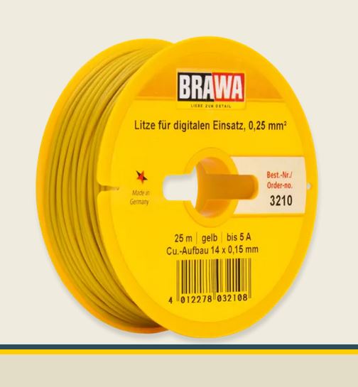 Brawa 3210 Litze für digitalen Einsatz 0,25 mm² gelb Neu OVP