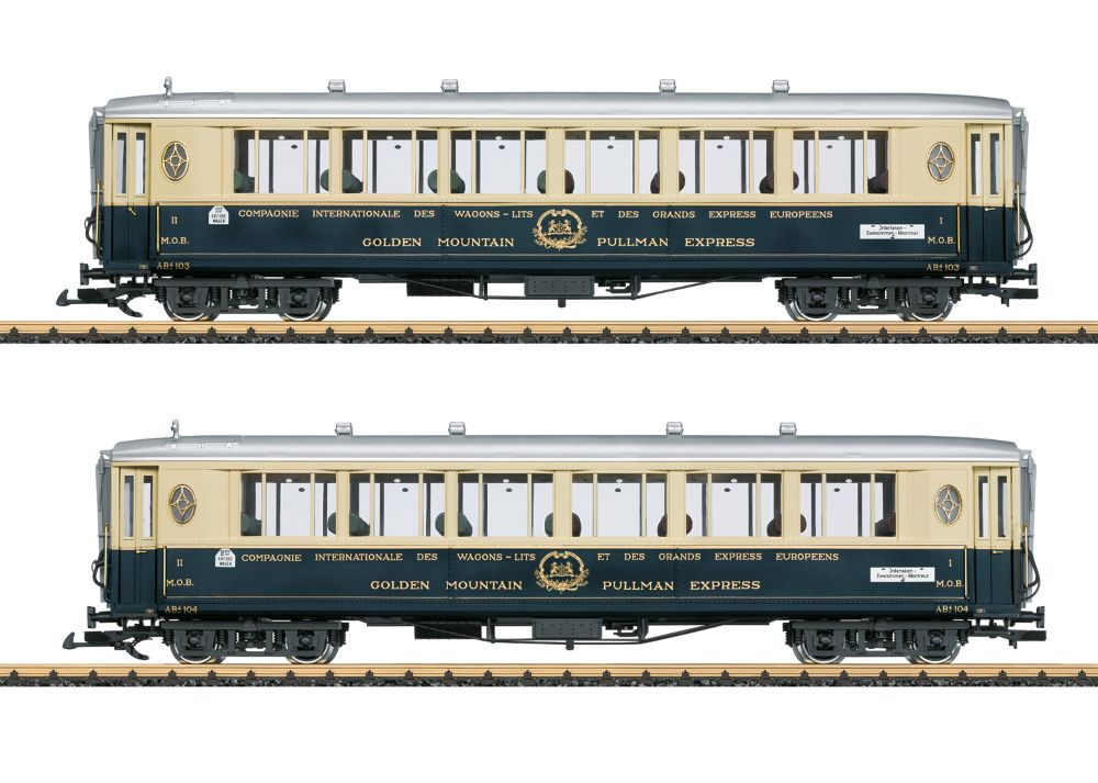 LGB 36660 Personenwagen-Set 1 Golden Pass MOB (CIWL) Spur G