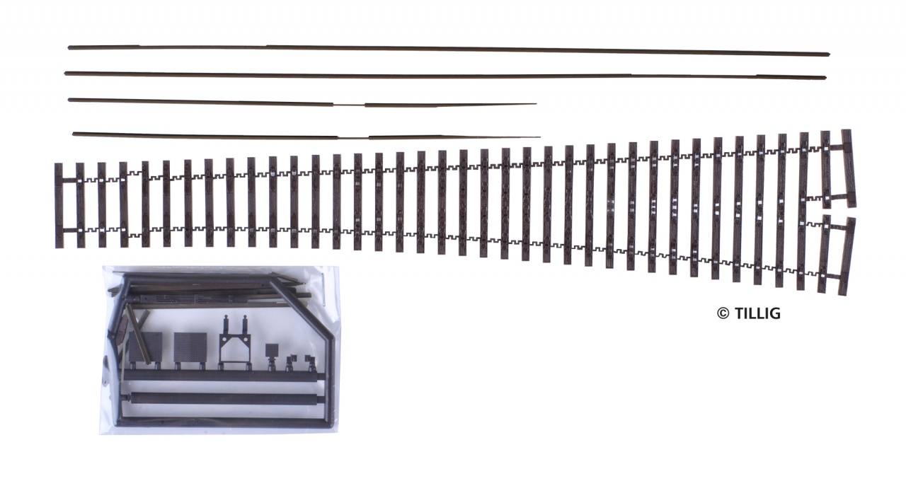 Tillig 85451 Bausatz Flexsteg-Weiche Herzstückwinkel 9° Spur H0