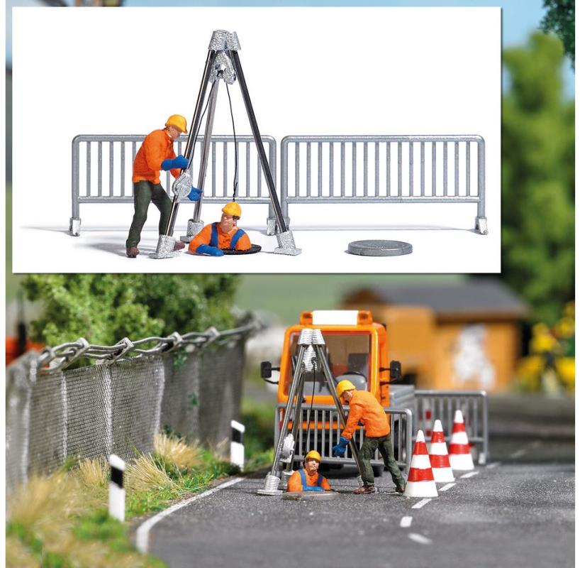 Busch 7907 Action-Set: Kanalarbeiter - Spur H0