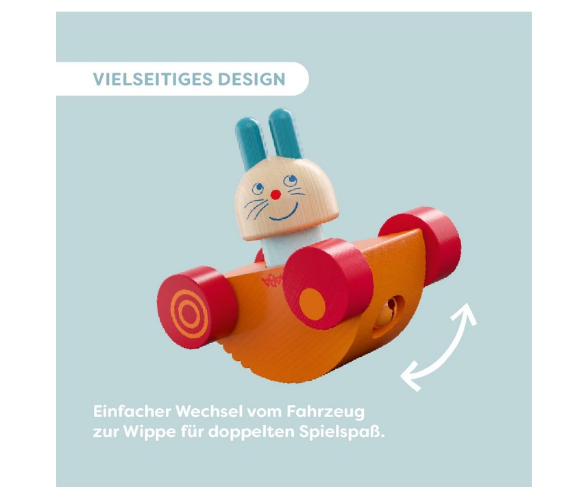 HABA 2012240001 Entdeckerfahrzeug Hasen-Flitzer 2 Holzteile NEU OVP