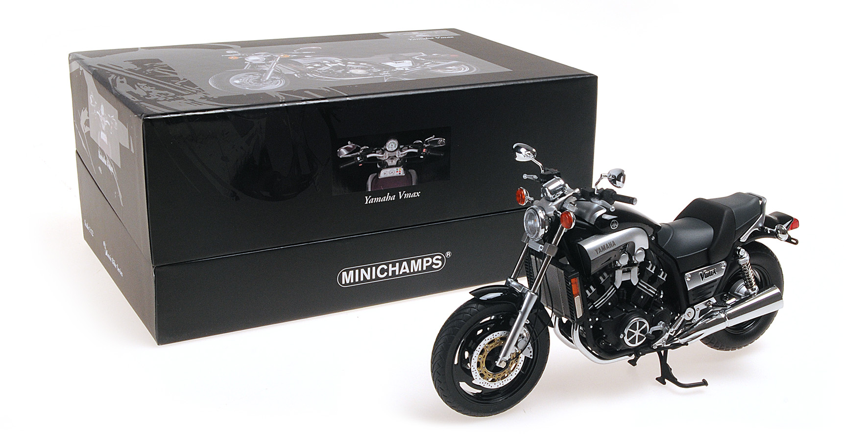 Minichamps 122163704 YAMAHA VMAX 1993 BLACK 1:12 Standmodell Neu OVP