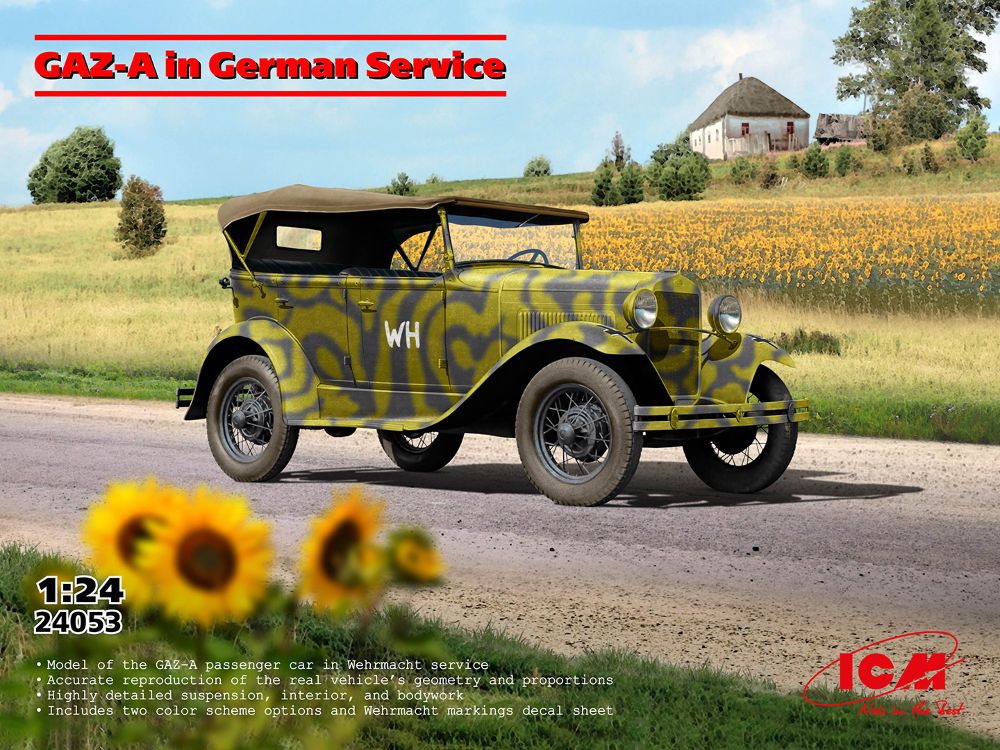 ICM 24053 GAZ-A in German Service 1:24 Modellbausatz Neu OVP