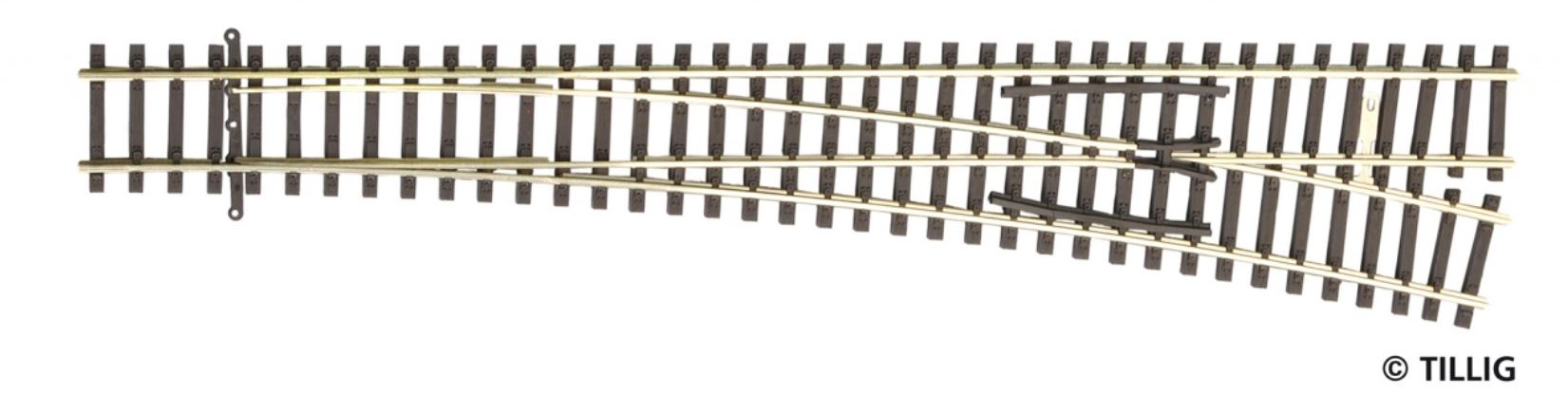 Tillig 83341 Einfache Weiche EW3 rechts 12°, Länge 207 mm - Spur TT