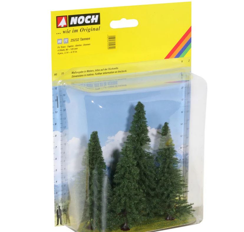 Noch 25232 Tannen 4 Stück 8 - 12 cm hoch Spur H0/TT NEU OVP