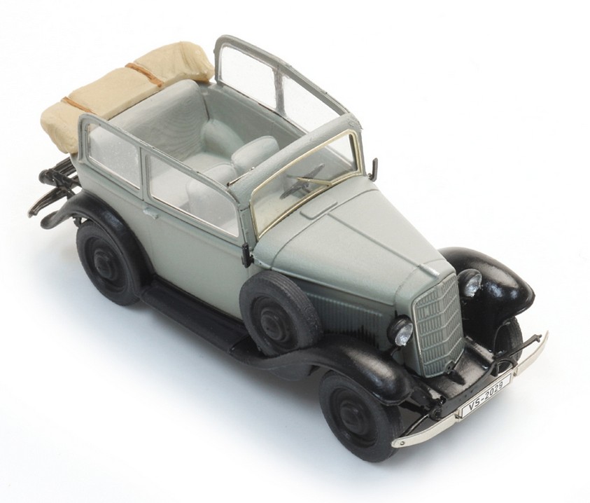 Artitec 387.647 Opel P4 Dach offen grau 1:87 Spur H0 Fertigmodell NEU