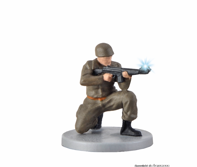 Viessmann 1531 H0 Soldat, kniendmit Gewehr und Mündungsfeuer