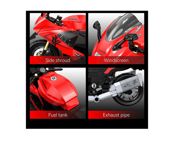 CaDA C62051W Suzuki Hayabusa rot 1:12 Bausatz NEU OVP Bricks
