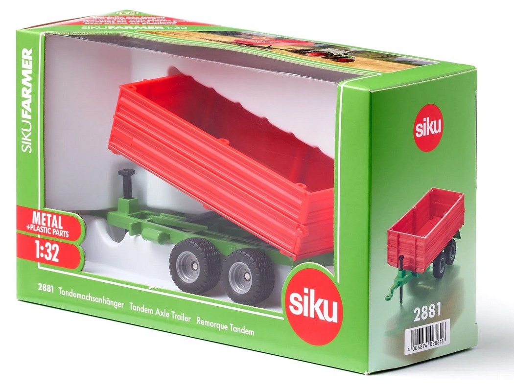 Siku 2881 Tandemachsanhänger 1:32 Spur 1 Standmodell NEU