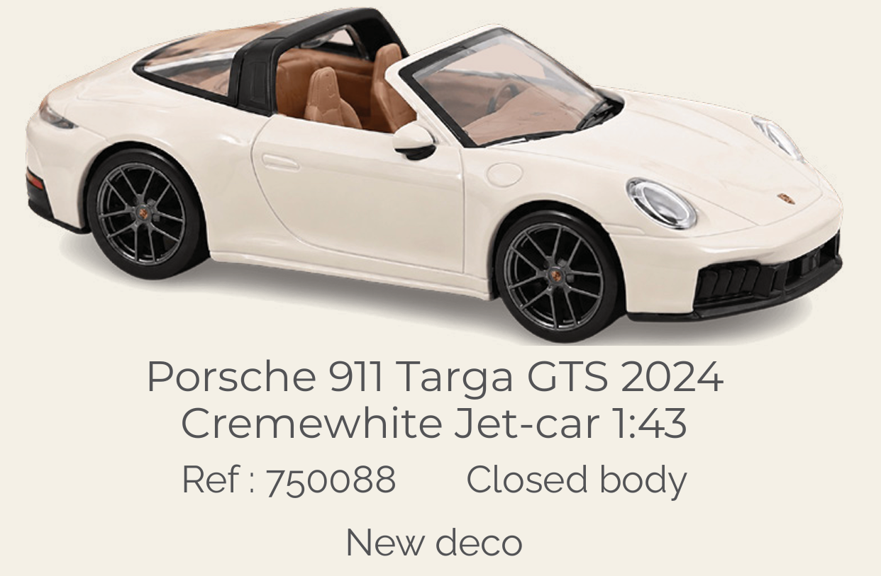 Norev 750088 Porsche 911 Targa GTS 2024 Cremewhite Jet-car 1:43