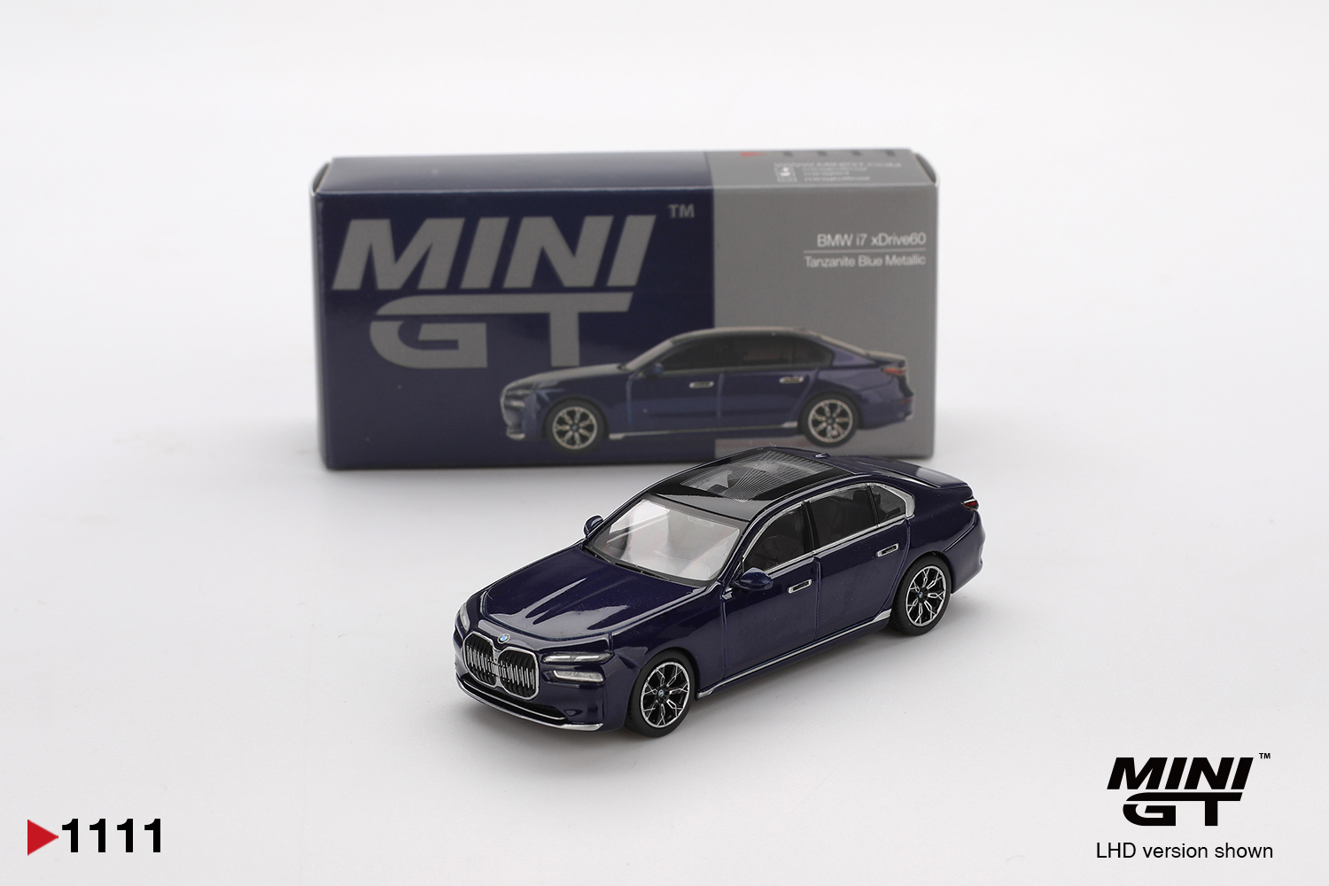 Mini GT 1111 BMW i7 xDrive60 Tanzanite Blue Metallic 2022 1:64 NEU