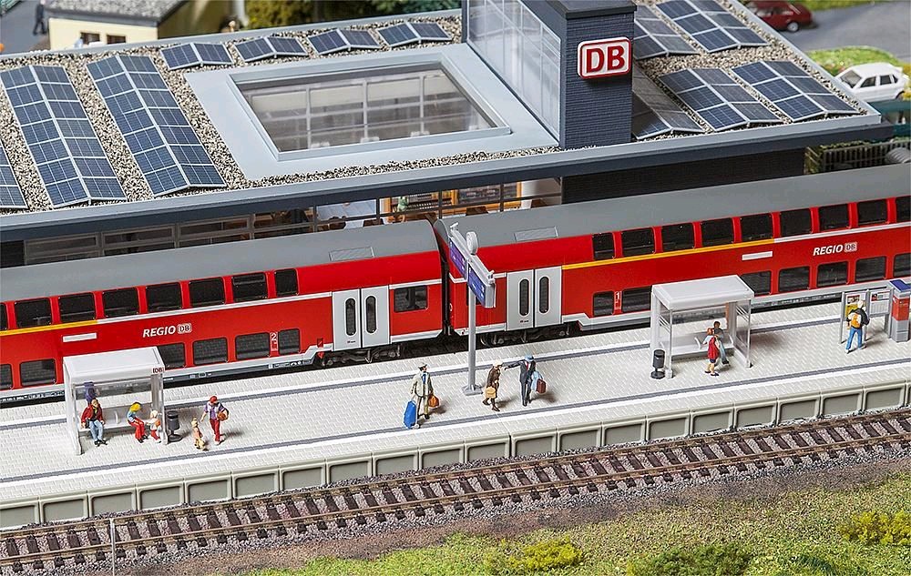 Faller 120202 Moderner Bahnsteig mit Zubehör 1:87 Spur H0 Bausatz Neu OVP