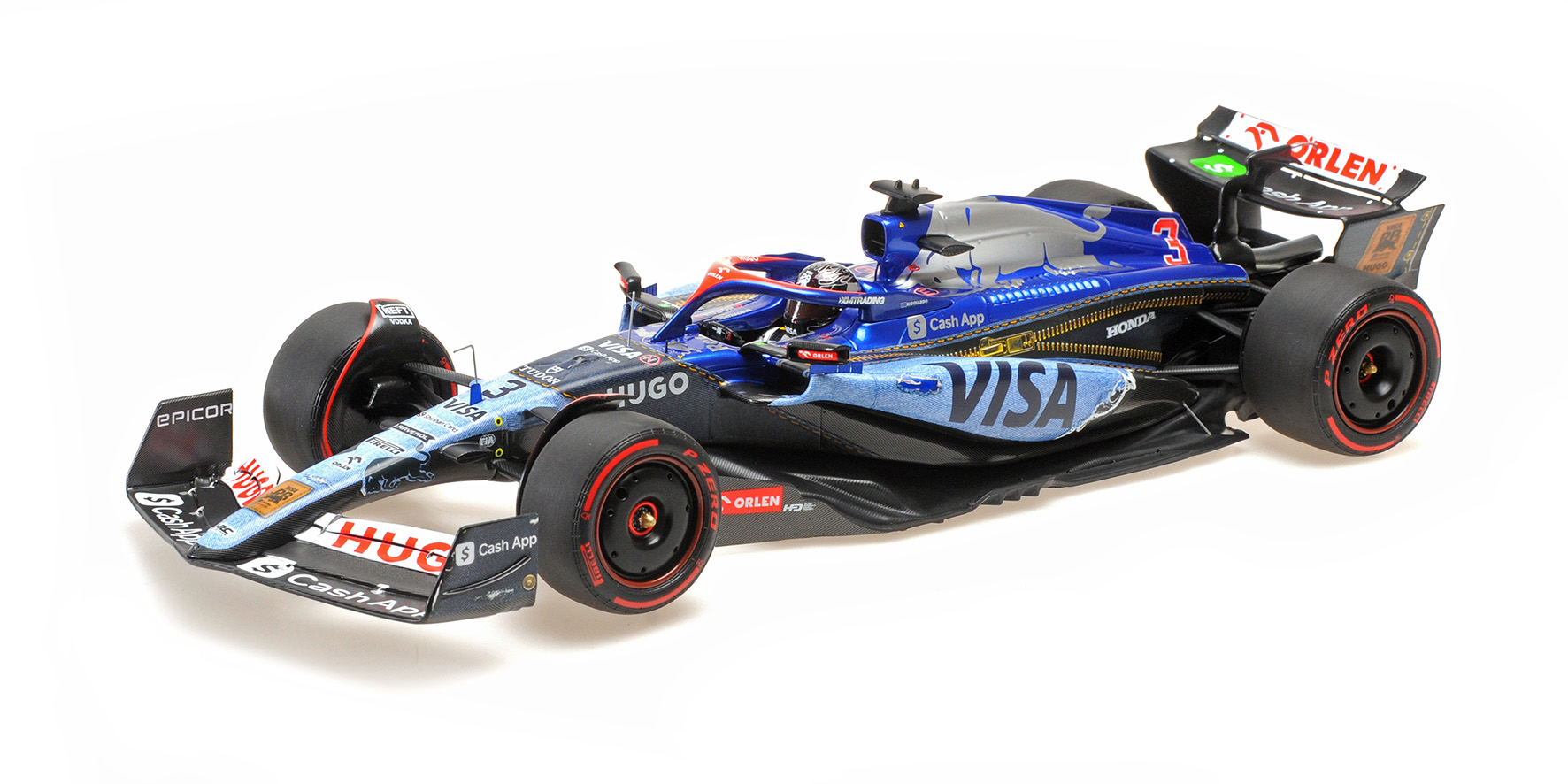 Minichamps 117241803 D. RICCIARDO FINAL RACE SINGAPORE GP 2024 1:18