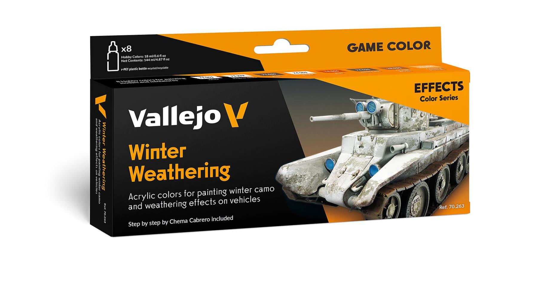 Vallejo 70263 Farb-Set Winteralterung 8 x 18 ml Neu OVP