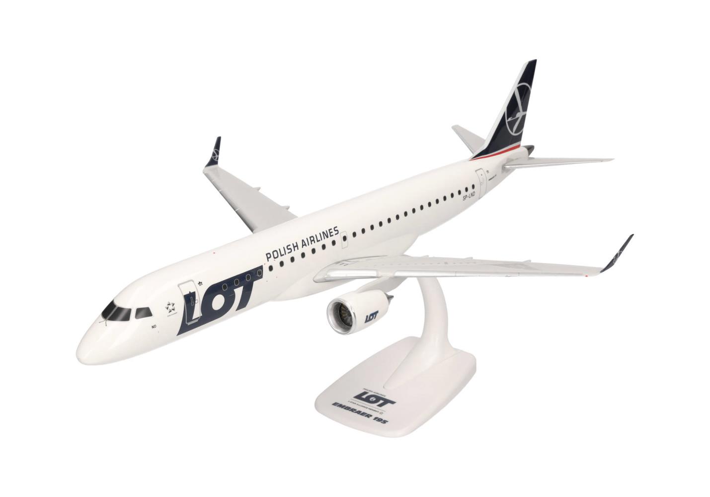Herpa 613989 LOT Polish Airlines Embraer E195 SP-LND 1:100 Neu