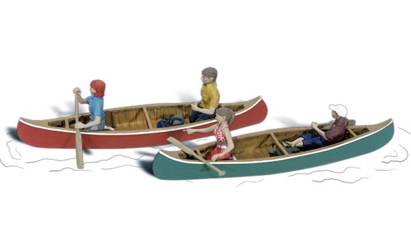 Woodland Scenics A2755 Kanufahrer 1:45 Spur 0 Neu OVP Figuren