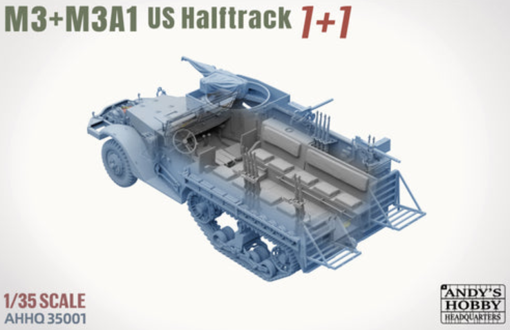 Andy's Hobby Headquarters 35001 M3 & M3A1 U.S. WWII HALFTRACKS 1:35 Bausatz NEU