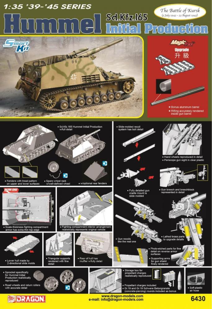 Dragon 6430 Sd.Kfz.165 Hummel Initial Production 1:35 Bausatz Neu