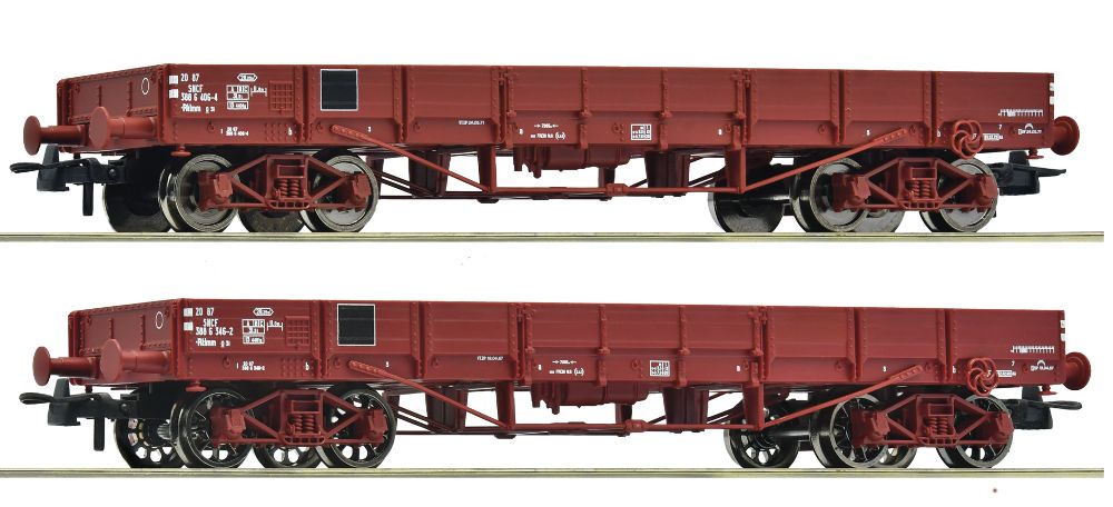 Roco 6600224 2-tlg Set Niederbordwagen Bauart TP SNCF Spur H0