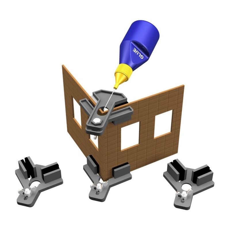 Proses PR-SS-03 "Hold & Glue!"-Rechtwinkelhalter für Gebäudebausätze