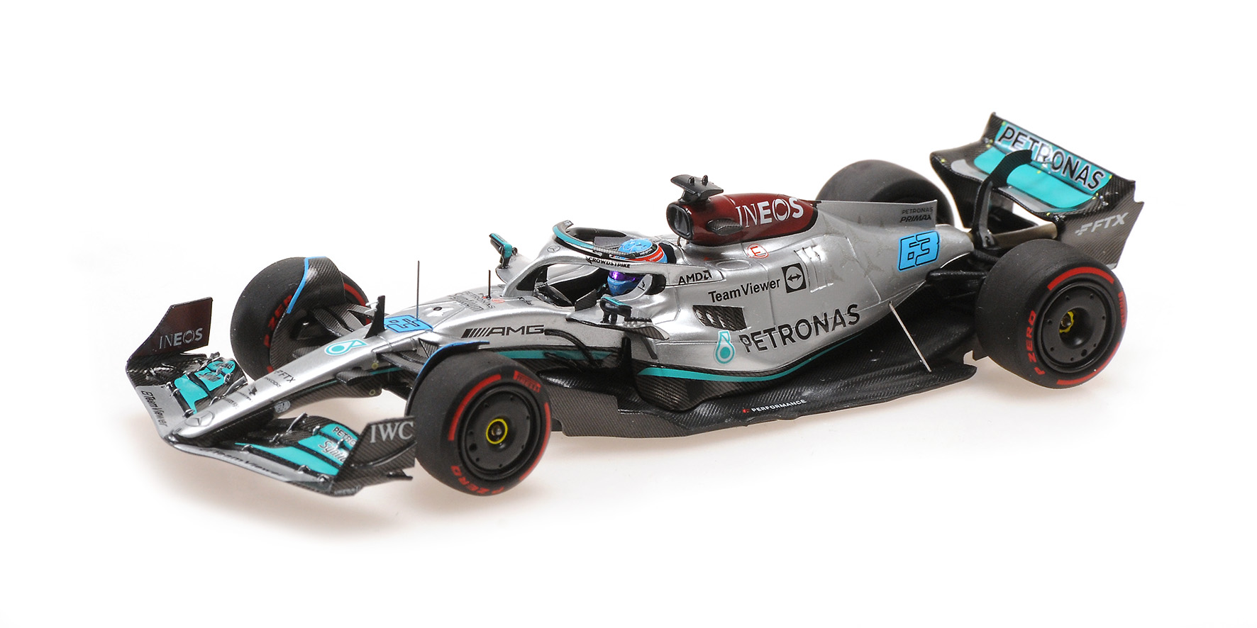 Minichamps 417223163 G. RUSSELL POLE HUNGARIAN GP 2022 1:43 Spur 0