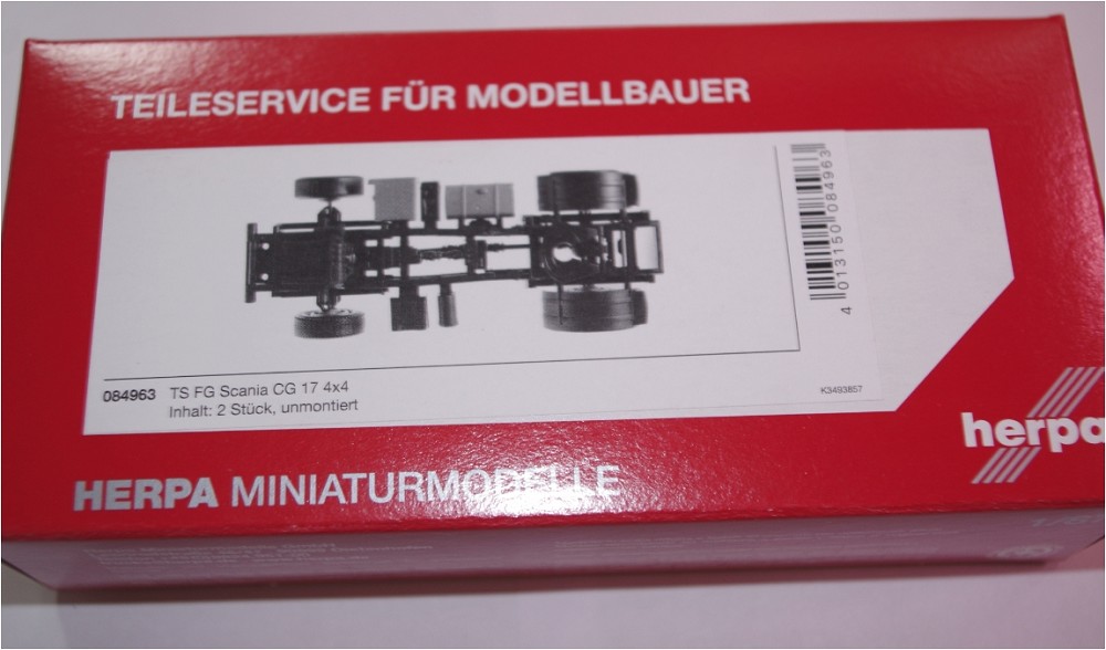 Herpa 084963 Fahrgestell Scania 4x4 Zugmaschine Inhalt: 2 Stück 1:87 H0 N