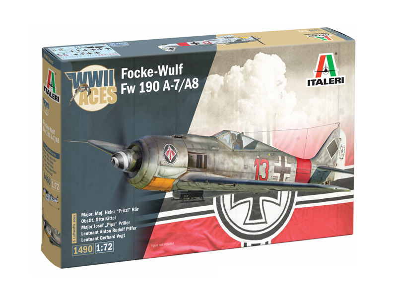Italeri 1490 Focke-Wulf FW 190 A-7/A8 ACES 1:72 Bausatz NEU