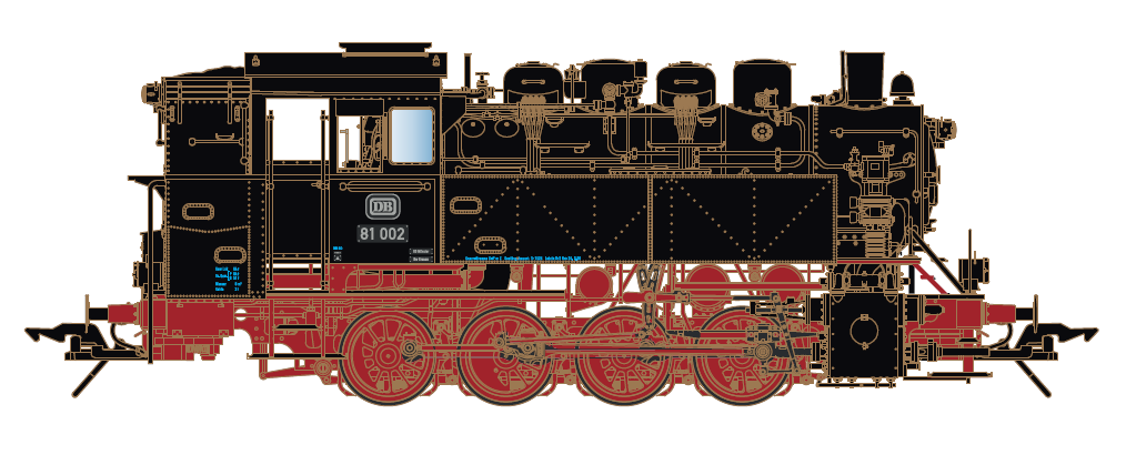 Lenz 40281-01 Dampflok BR81 002, DB, Ep.3, DB-Keks Spur 0