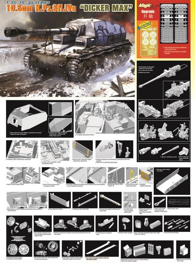 Dragon 6979 10.5cm K.Pz.Sfl.Iva Dicker Max 1:35 Bausatz Neu OVP