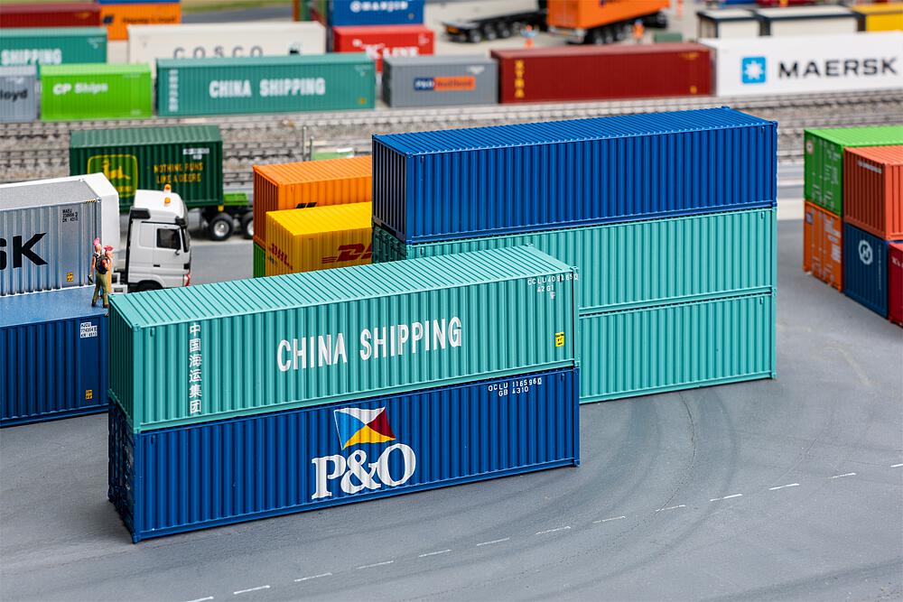 Faller 182151 40' Container, 5er-Set, H0 1:87, Ep.IV, NEU OVP